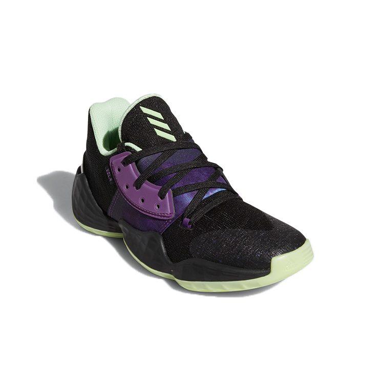 adidas Harden Vol. 4 J Atmungsaktive Niedrige Kinder-Basketballschuhe Schwarz Lila Jugendliche FV3038