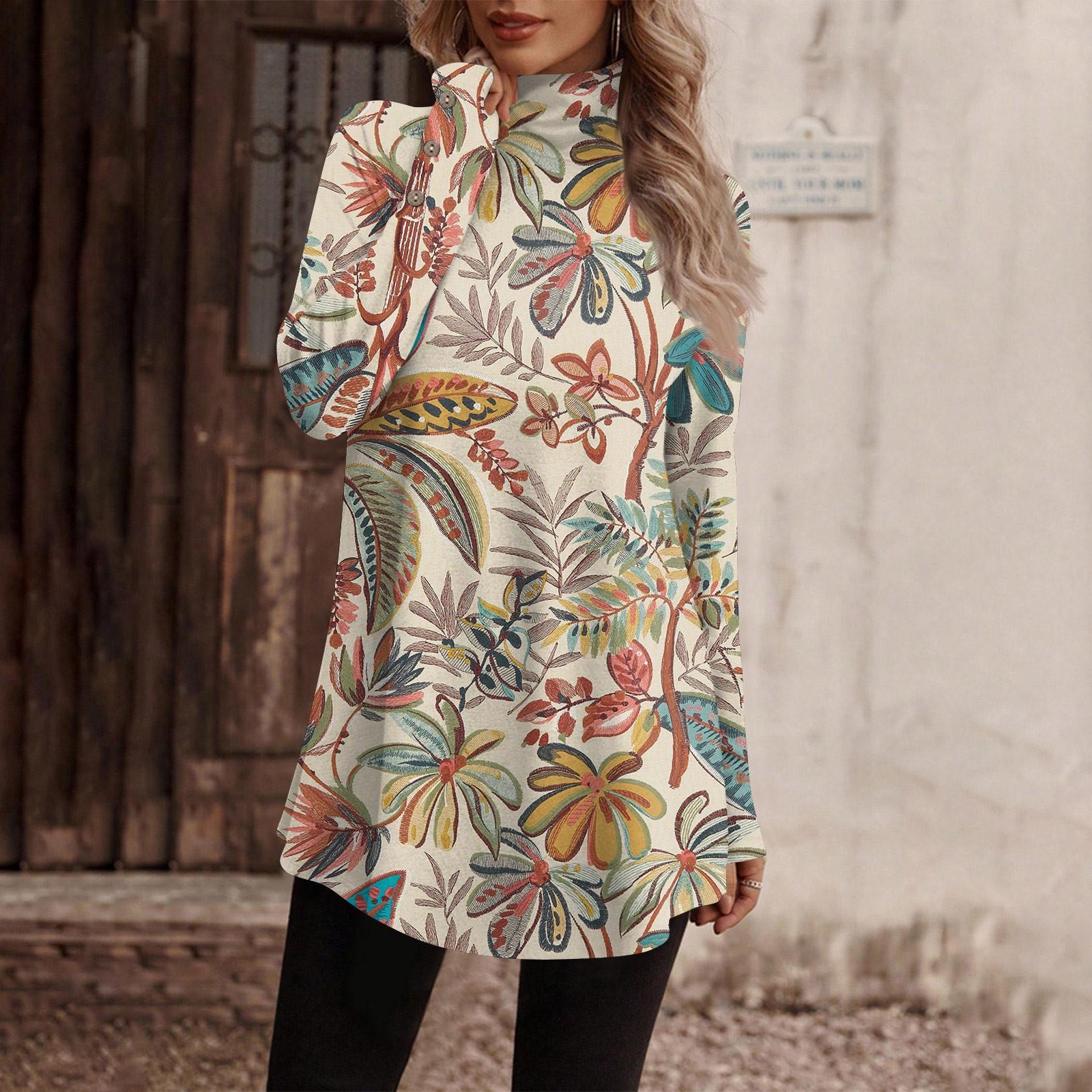 

Женский повседневный модный топ с длинным рукавом и высоким воротником на пуговицах в стиле ретро XXXL хаки