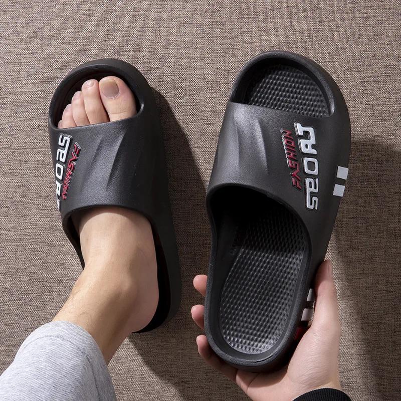 

Супер легкие спортивные тапочки с мягкой подошвой EVA, удобные уличные тапочки, модная обувь, стильный дизайн 40-41 чёрный