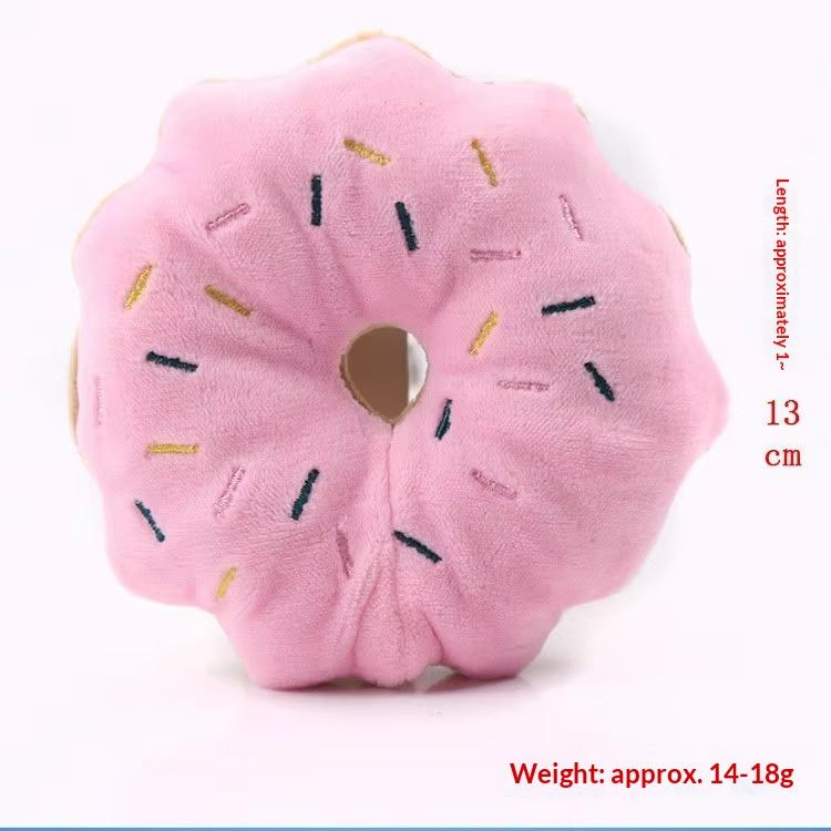 Eco-friendly Handmade Dog Sound Fruit Teddy Plush Dog Chew Toy for Teething and Boredom Relief Toys (Pink,M) розовый