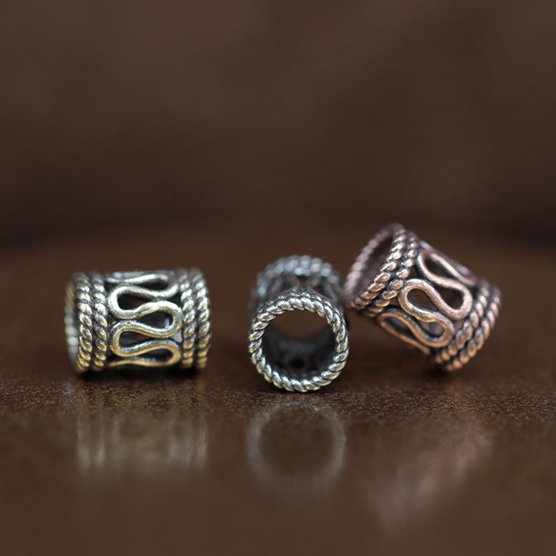 Hollow Out Cylinder Brass Knife Beads DIY EDC Outdoor Paracord Lanyard Pendant Flashlight Charms Umbrella Rope Accessories