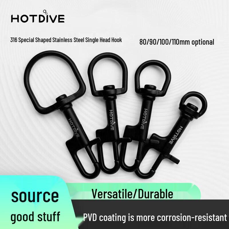 HOTDIVE 316 Stainless Steel PVD Coated Rotating Diving Hook