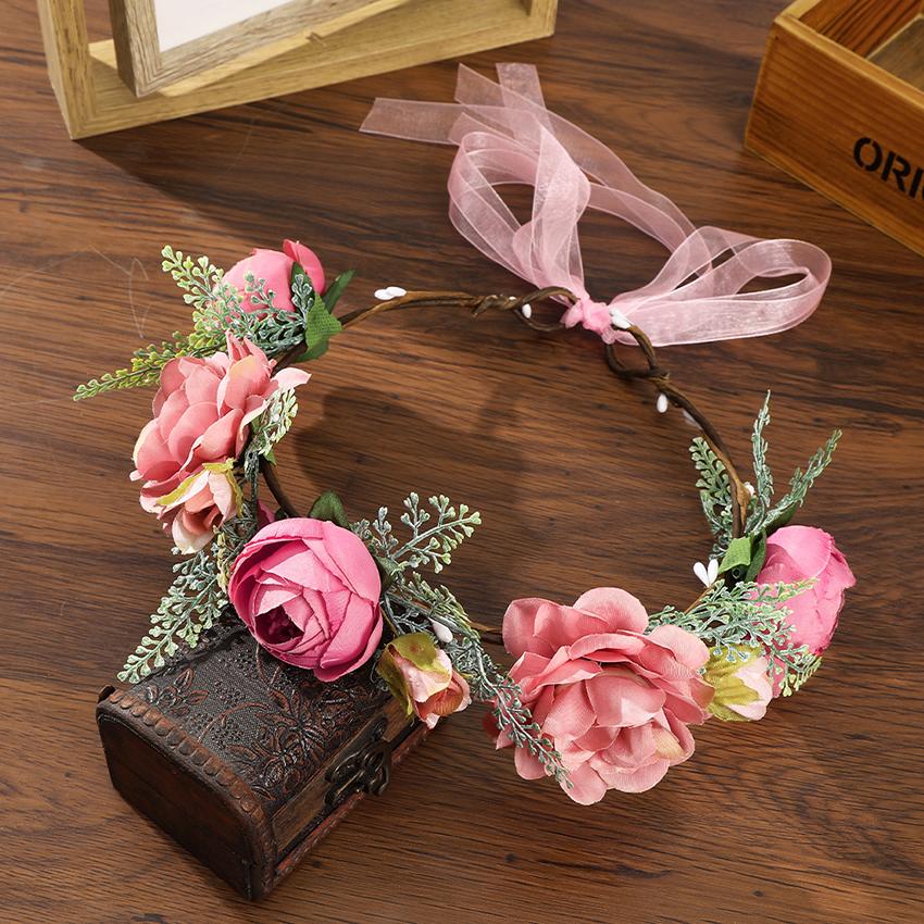 LEVAO New Spring Bridal Wedding Hairband Ladies Sweet Floral Headwear Fashion Corolla Headband Headband Hair Accessories