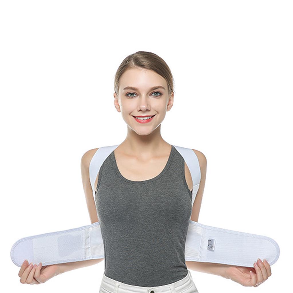 Adult Adjustable Back Shoulder Posture Belt Brace Humpback Support L