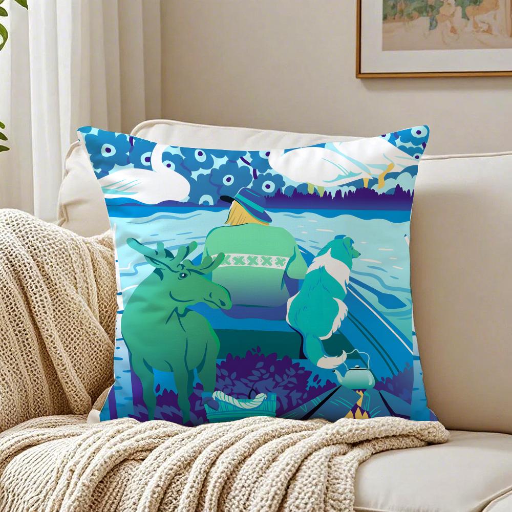 Lonomycin Pillow Finnish Illustrator Art Cushion Cushion Cover Pillowcase Antidustmite living Room Sofa Decor Cushion Room