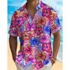 Men's Hawaiian Shirts 3D Print Hawaii Style Fashion Button Short Sleeve Lapel Streetwear Hawaiian Blouse Shirts for Men Summer