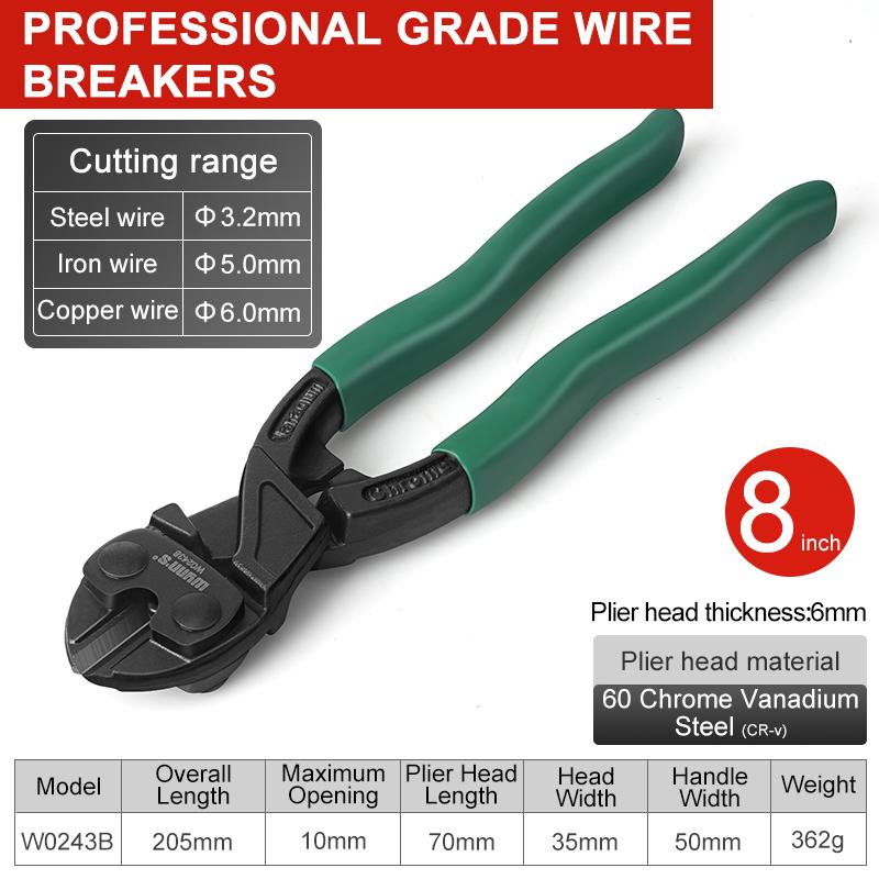 8" Mini-Bolzenschneider Federbelastet Klein Robust Drahtseilschneider Drahtschneider Bewehrungsschere Klemmen Werkzeuge