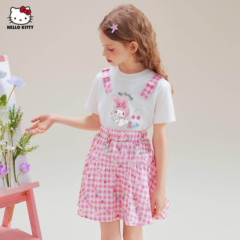 My Melody Clothes for Girls, Summer Outfit 2025 New Sweet Style, Two-Piece Set for Older Children, Children's Summer Clothing
