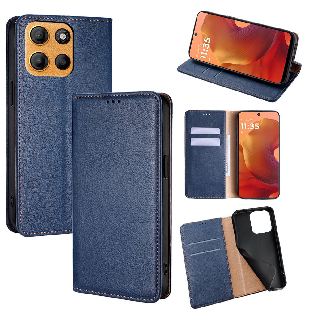 

For Motorola Moto G15 4G/G15 Power 4G Case Wallet PU Leather Magnetic Auto-Absorbed Phone Cover B