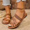 Fashion Shoes for Women 2025 Summer New Women Beach Flat Sandals Bottom Roman Strap Sandals with Non Slip Rubber Soles Sandals Women
