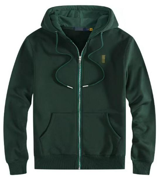 Sudadera con capucha forrada de felpa para hombre, Bordada, Corte holgado, Estilo polo Otoño/Invierno, Tallas grandes, Diseño RL