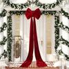 Christmas Tree Topper Bow Velvet Ornament Decorations Large Christmas Tree Bow For Indoor Home Door Front Staircase Fence