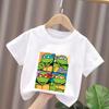 Teenage Mutant Ninja Turtles Kids TShirt White Summer Boys Tops Cartoon Print Child Clothes Short Sleeve Birthday Gifts