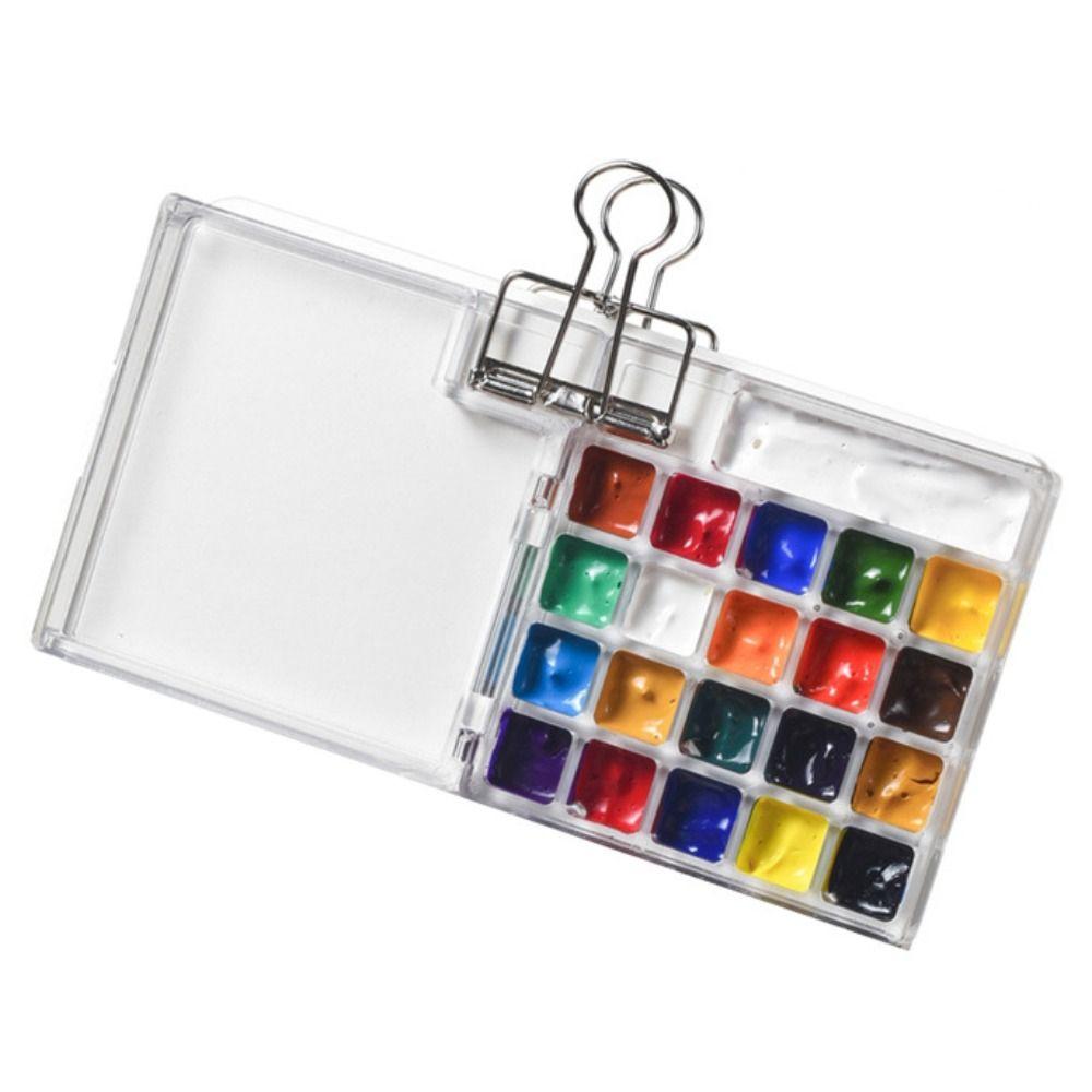 Foldable Paint Pigment Box 10/21 Grid Travel Painting Tray Watercolor Paint Palette  Outdoor