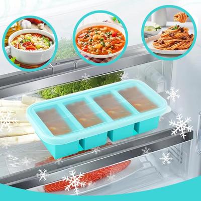 Large Capacity Silicone Tray Food Grade for Hot Pot Broth Stock Sauce Freezer Storage Containers Reusable Kitchen Gadget