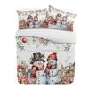Χριστουγεννιάτικο Αλεξανδρινό Μπάλα Φύλλα Ελάτου Χιονάνθρωπος 3τμχ Σετ Κλινοσκεπάσματος Για Διπλό Κρεβάτι Οικιακό Υφασμα Κάλυμμα Πάπλωμα Κάλυμμα Κουβέρτας Μαξιλαροθήκη