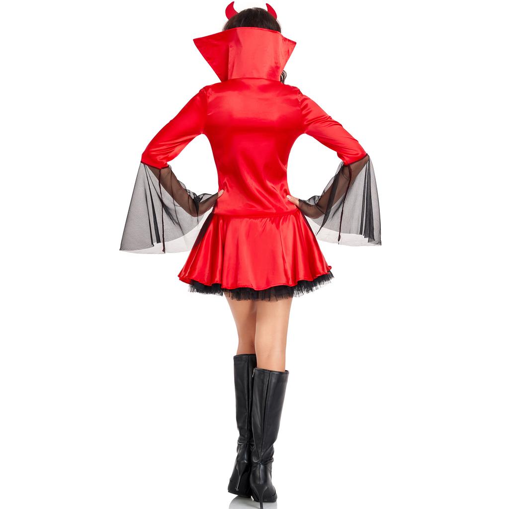 - Halloween Vampire Female Devil Costume, Goth Queen Cos Horn Witch Little Devil Party Costume