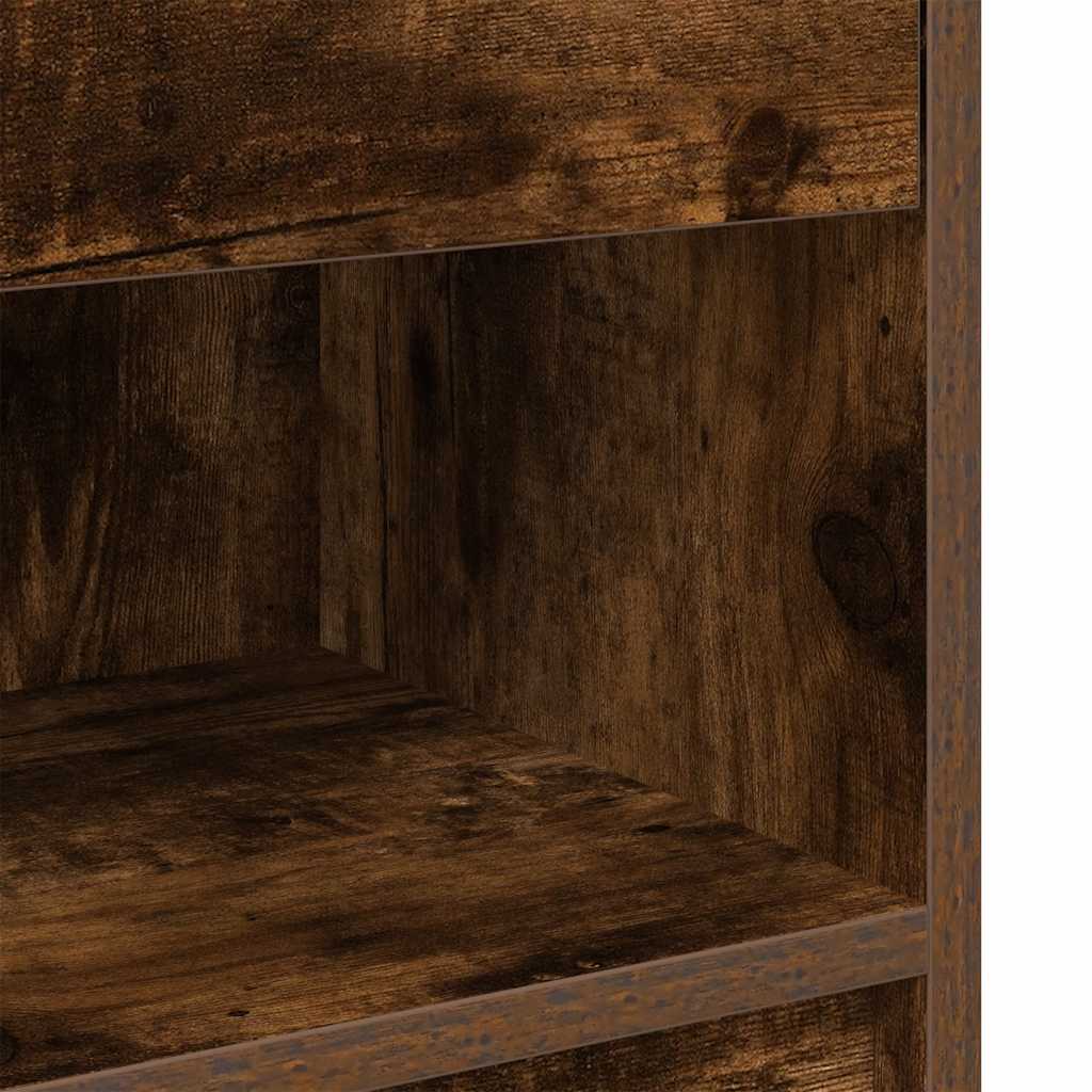Nightstands 2 Pcs with Drawer Smoked Oak Finish 39 X 28 X 41 Cm