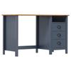 Day and Night - Day and Night Hill Desk with 3 Drawers Gray Pine Wood 120x50x74 Cm