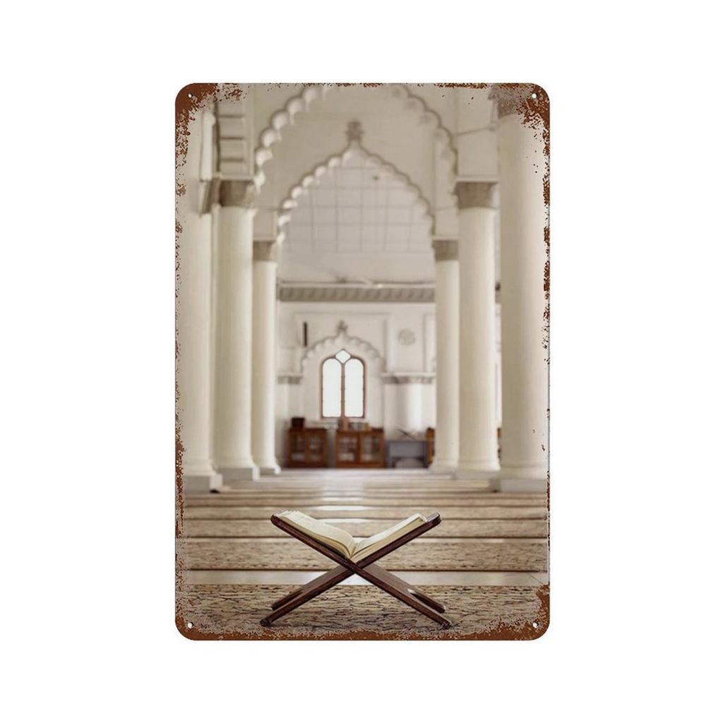 Islamische Beige Landschaft Kunst Poster Drucke Moschee Marokko Wand Metall Zeichen Böhmen Bild für Wohnzimmer Kaffee Bar