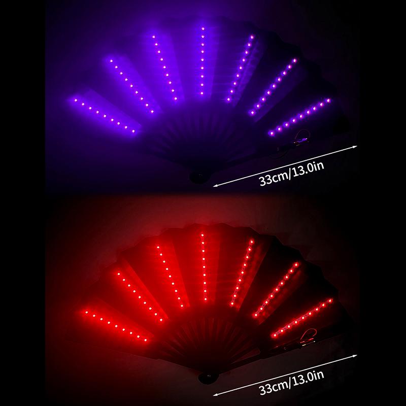 Glow Folding Led Fan Led Glasses Dancing Light Fan Night Show Halloween Christmas Rave Festival Accessories Glow Party Supplies
