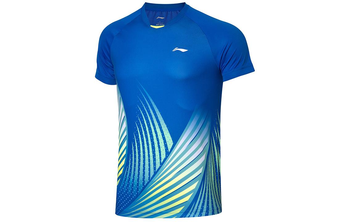Li Ning T Shirt Men s Crystal Blue AAYQ067-1 XL