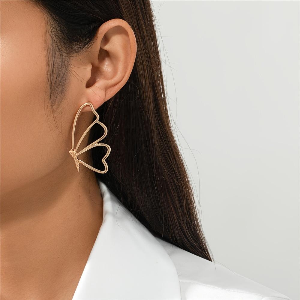 Cold Hollow Butterfly Earrings Earrings Street Shooting Fashion Alloy Earrings Women