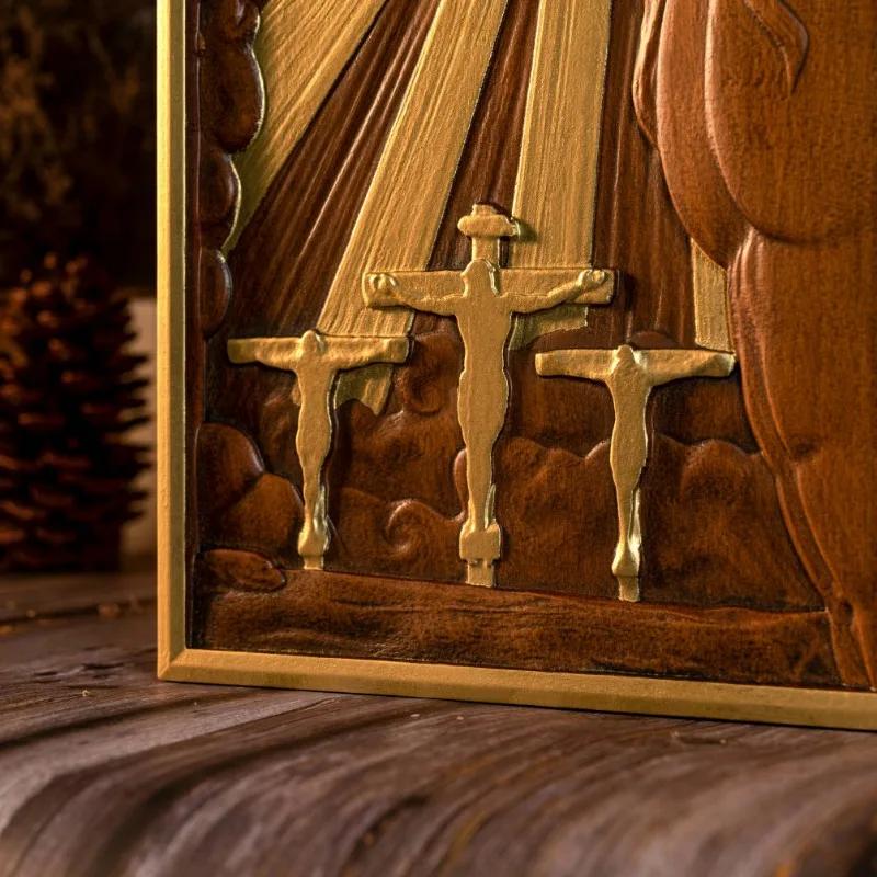 Religious Figure Jesus Statue of Jesus Crucifix for Home Decor, Christian Wall Hanging, Solid Wood Plaque, Christian Gift