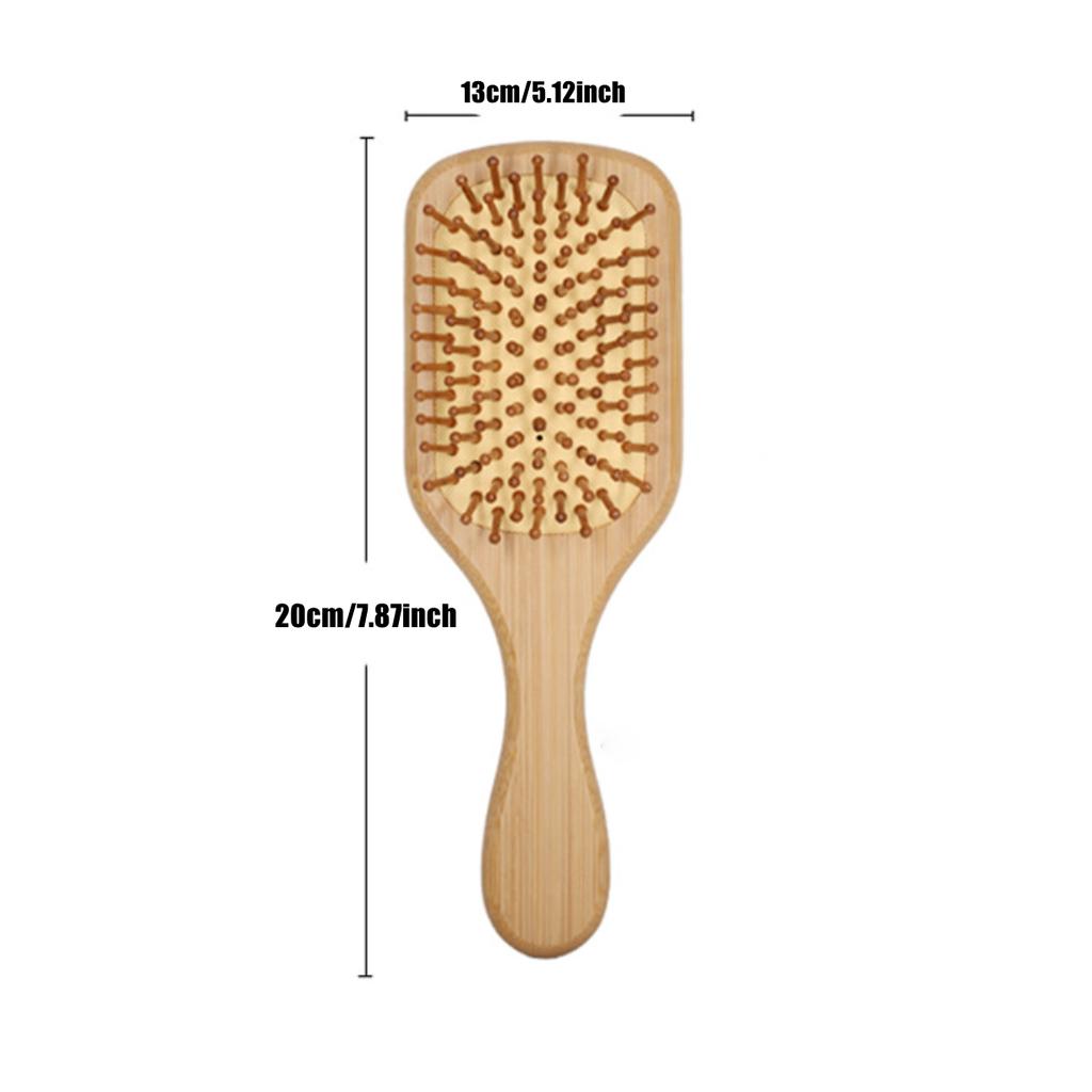 1PC Hair Brush Cleaner and 1PC Hair Comb Set, Stainless Steel Toothed Wooden Handle Hair Brush Cleaner, Bamboo Massage Comb