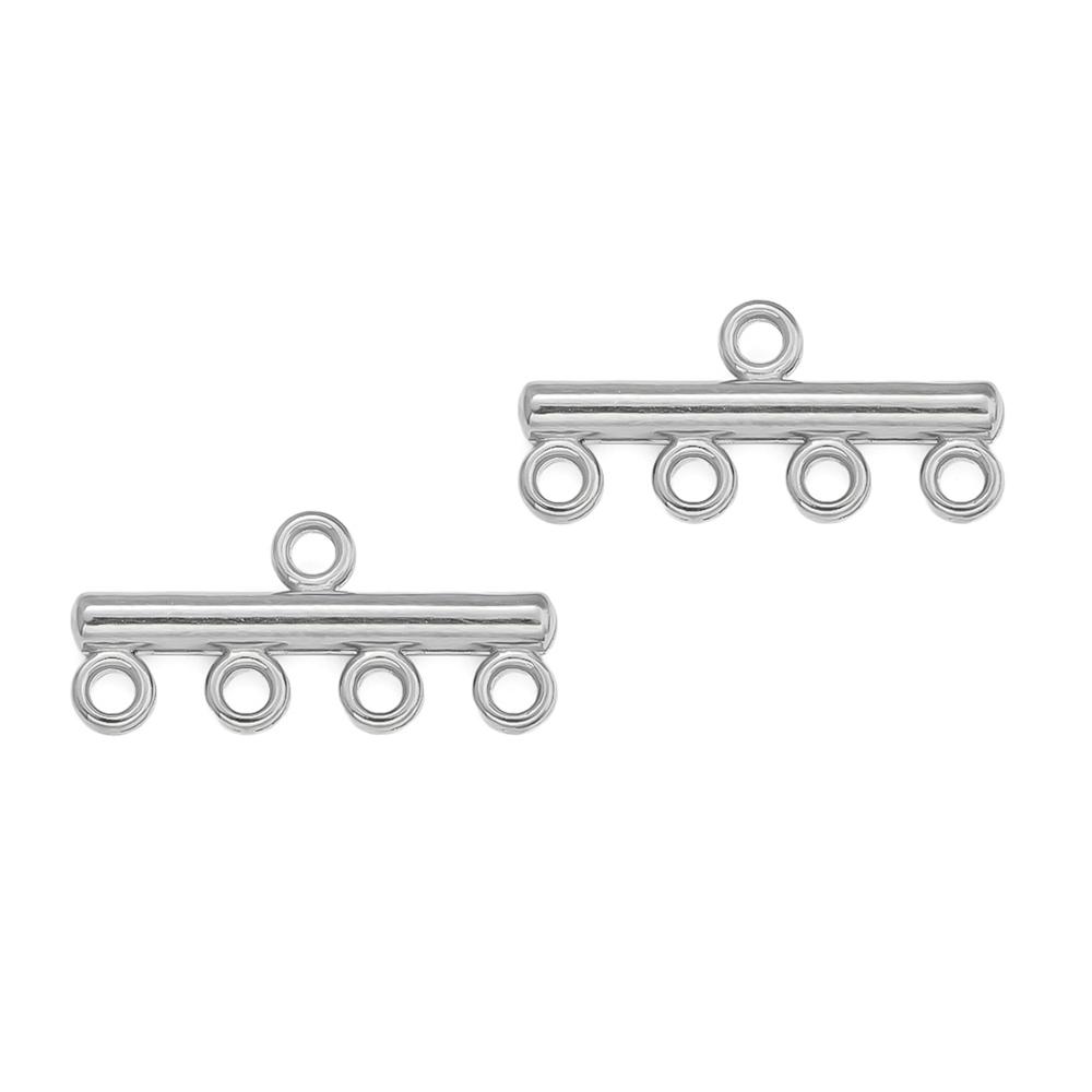 5pcs/pack Stainless Steel Four Sizes Multihole Pendants Connector Clasps for DIY Necklace Bracelets Jewelry Making Accessories