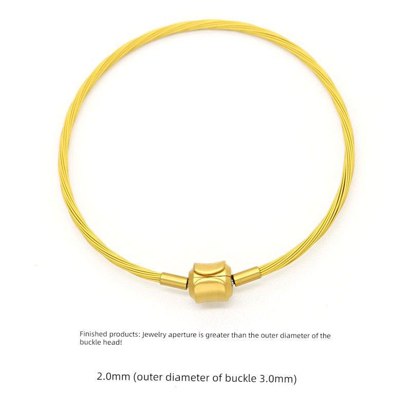 

2.0/2.5/3.0mm Gold Steel Wire Carrying Strap Wearable 3D Hard Pure Gold Transfer Beads Ornament Accessory Rope DIY Bracelet Multi-Strand 18cm Gold 2.0mm (Finished)