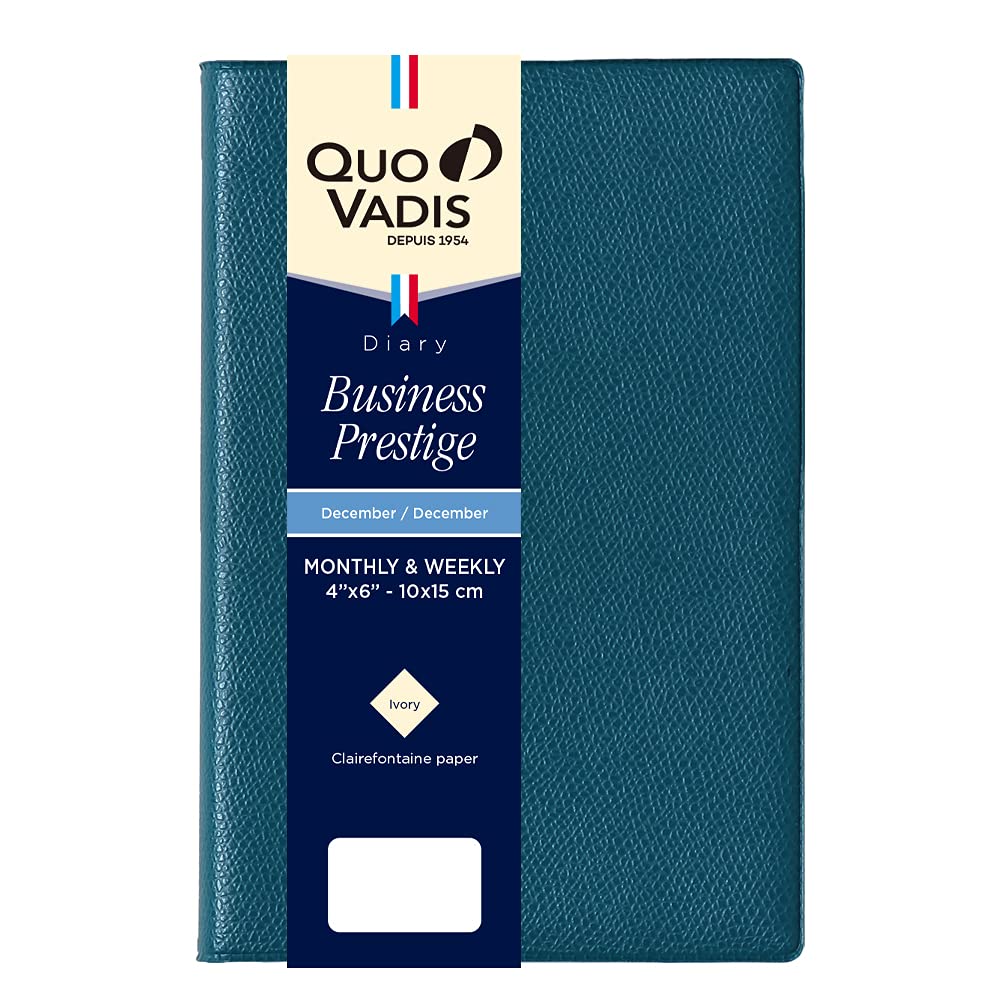 

QUOVADIS 2026 Business Prestige Unpar 10x15cm Weekly Vertical Planner blue plasse qv28501bp