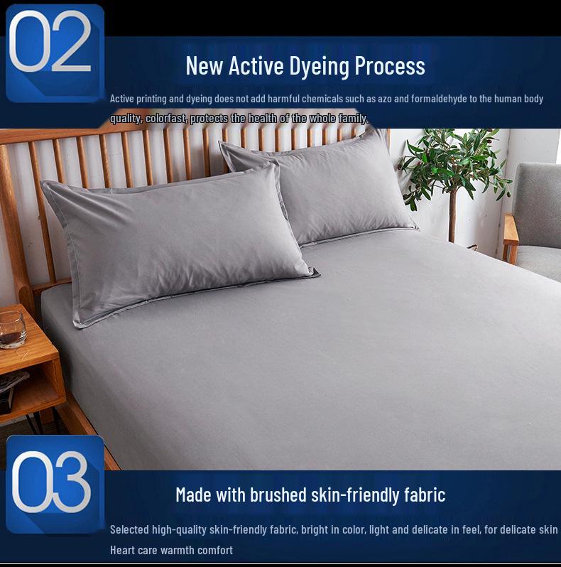 Brushed Cotton Non-slip Fitted Sheet and Mattress Cover for Hotel & Guesthouse Beds