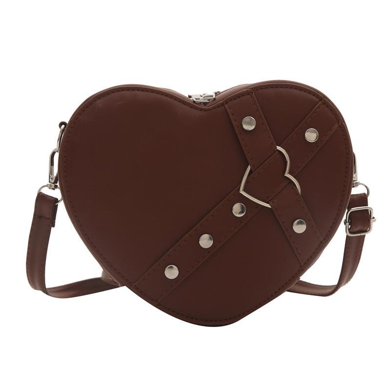Street Style Heart-shaped Shoulder Bag In Multiple Colors For Fashion Enthusiasts коричневый