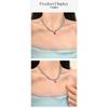 Vintage Blue Beaded Red Heart Ins Style Clavicle Necklace For Women