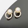 Pearl Mosquito Coil Disc Ear Clips: No-Pierce, Elegant French-Style Earrings for Women