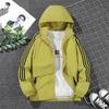 Unisex American Three-Bar Hooded Windbreaker - Lightweight Jacket for Spring & Autumn