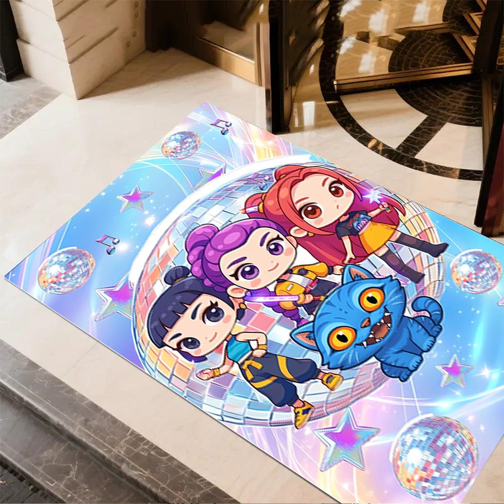 1pc K-pop Demon Hunters Rug Home Carpet Decoration Office Decor Gift Living Room Bedroom