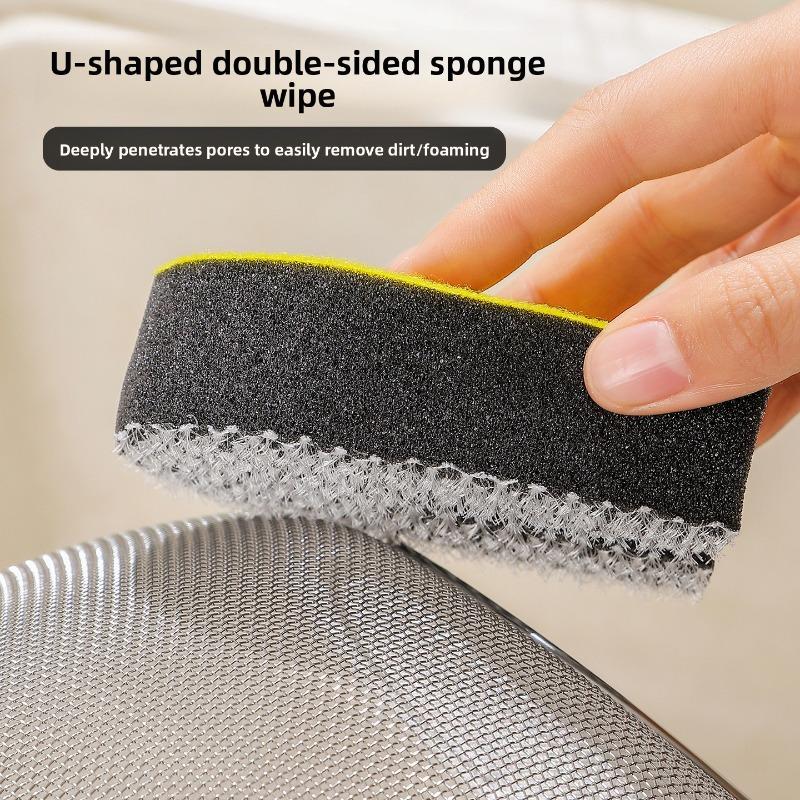 U-shaped Double-sided Sponge for Cleaning Dishes, Magic Brush for Cleaning Cutting Boards, Anti-slip Cleaning Brush for Scrubbing Gaps in Mesh Screens