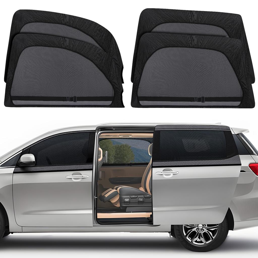 ZATOOTO Car Insect Repellent Insect Light Privacy Screen for Car Camping and UV Front Easy Set of 4 Screen, Breathable, Repellent, Blocking, Naps,