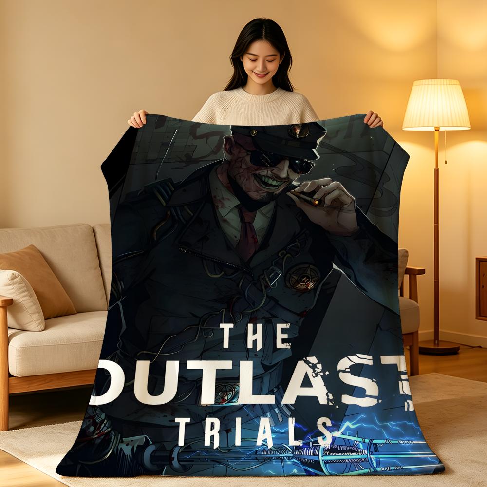 Game T-The O-Outlast T-Trials Throw High-Density Short Plush Blanket Soft Skin-Friendly for Sofa Nap Air-Conditioned Room