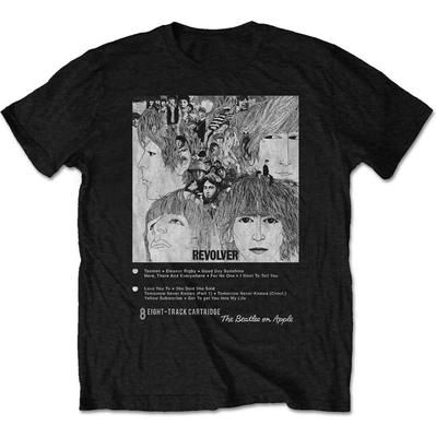 THE BEATLES - T-Shirt Unisex - Revolver 8 Tracce - Cotone Nero