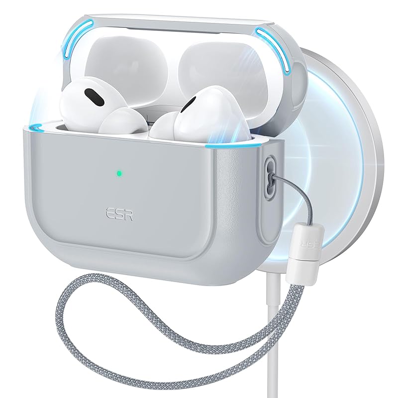 

ESR AirPods Pro2 case Pro 2nd generation/1st generation (2023/2022/2019) Common Equipped with HaloLock MagSafe Compatible (USB-C/Lightning cable