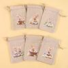 6Pcs Easter Linen Gift Bag Bunny Candy Cookie Packaging Bags Spring Easter Party Favor Supplies Kids Gifts Easter Decor 2026