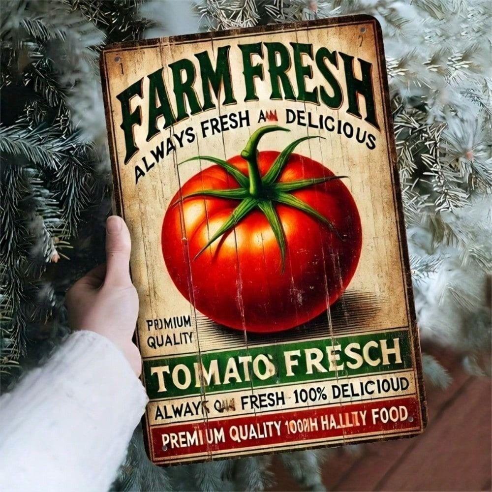 

Metal Poster Vintage Tomato Farmer Kitchen Decor Wall Art