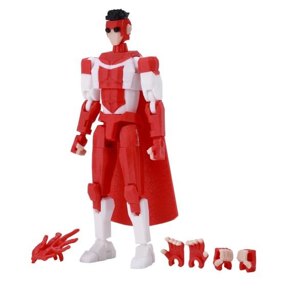 

3D Printed Action Figure with Accessories Posable Cartoon Character Model Movable Joints Figure Decoration Collectible Gift for Animation Lovers E