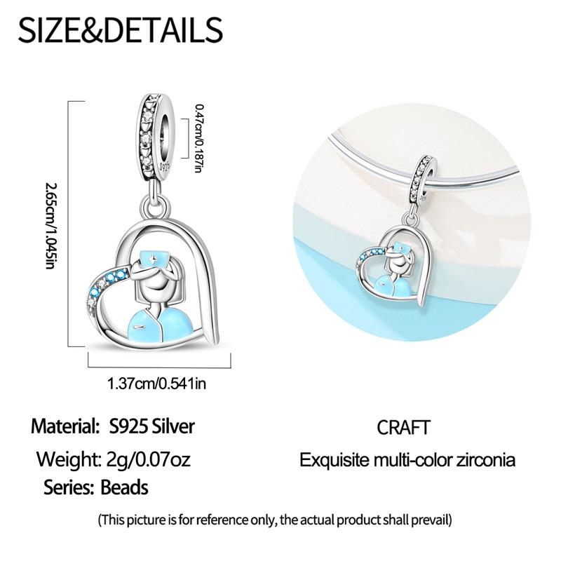 Copper Physical Health Nurse Medicine Box Stethoscope Charms Medicine Beads Fit Original Bracelets Diy Jewelry