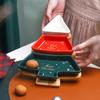 Creative Christmas Tree Shape Rotatable Candy Nuts Dry Fruits Ceramic Plate Snack Dishes Bowl Breakfast Tray Wedding Party