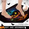 Halloween Shower Curtain Sets With Rugs Black Pumpkin Bathroom Set With Non-Slip Rug, Toilet Lid Cover, Bath Mat And 12 Hooks
