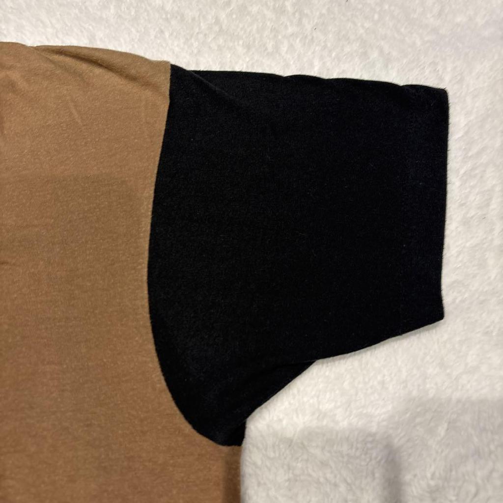 [USED] Rare and Rare 80s Brown-black Two-tone T-shirt Made In the USA, Single Stitched